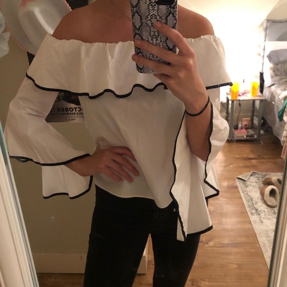 OTS ruffle blouse